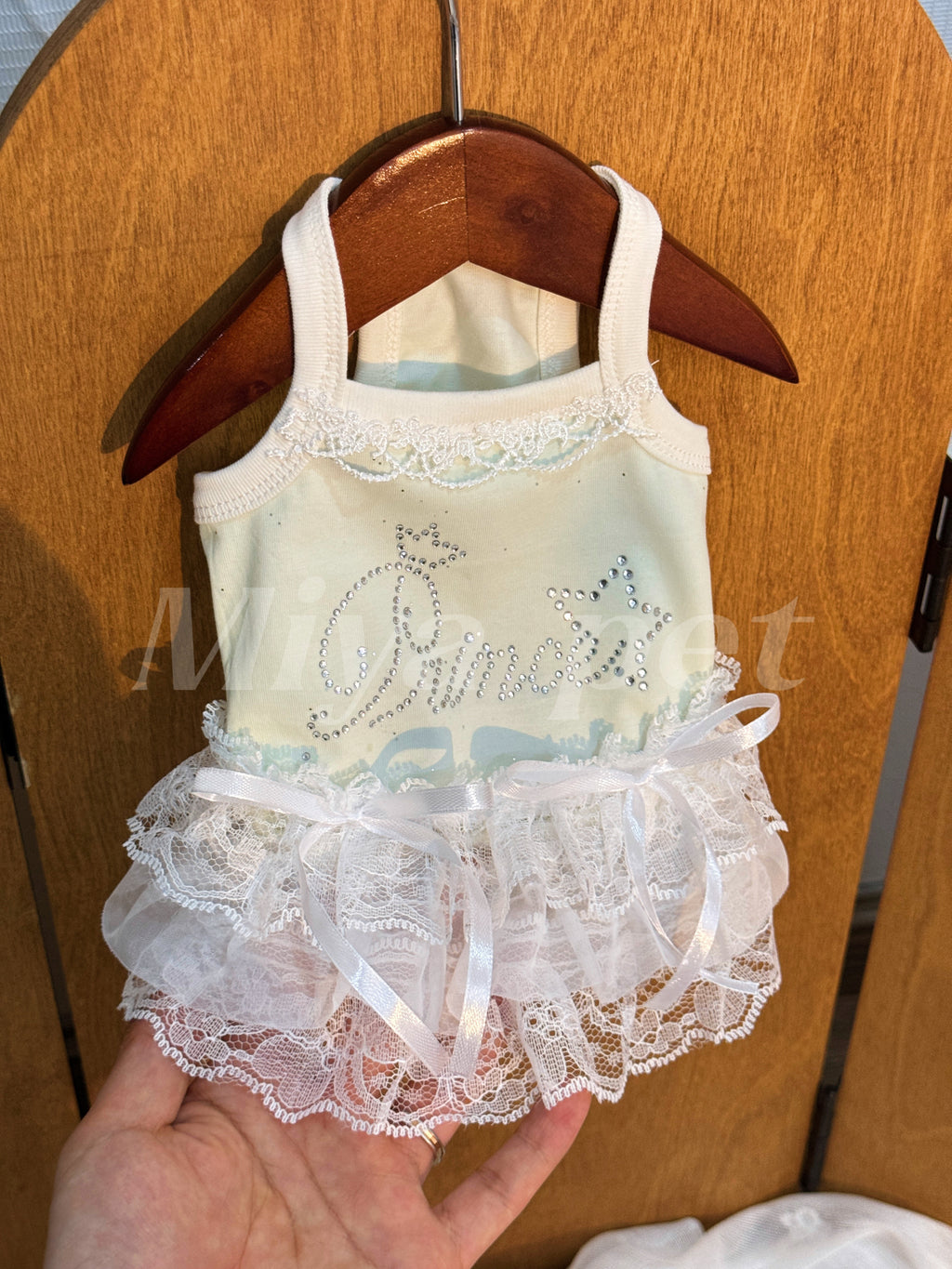 Rhinestone Crown Lace Pet Dress Pet Dress Miya