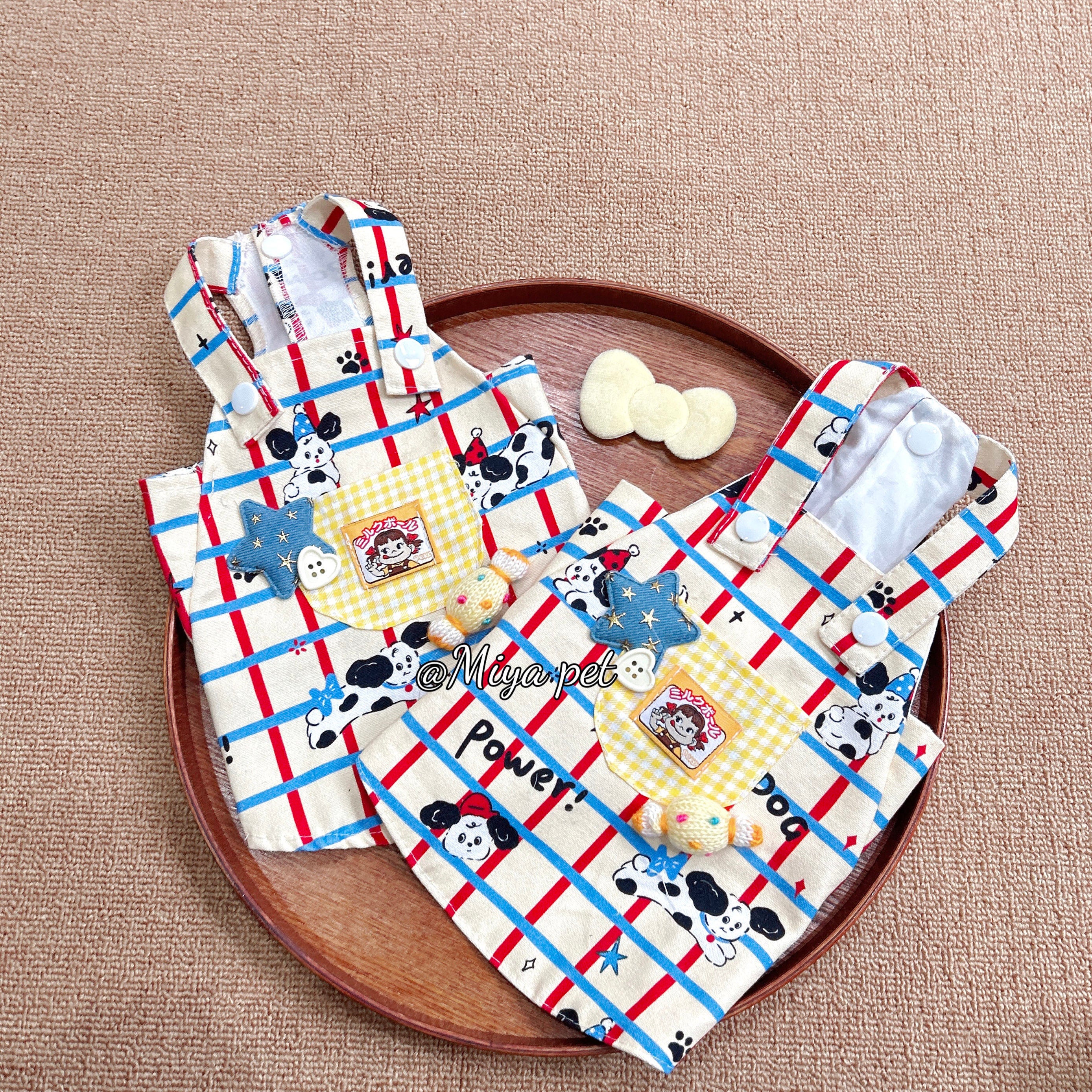 Dopamine Plaid Canvas Overall Pet Dress for Small Dogs & Cats Pet Dress Miya