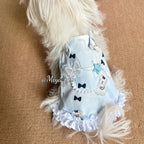 Bear Print Cotton Overall Pet Dress with Front Buttons for Small Dogs & Cats Pet Dress Miya