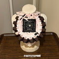 FOOTSTEP - Black Pink Shell Double Ruffle Pet Bib Pet Bibs FOOTSTEP