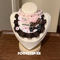 FOOTSTEP - Chocolate Blackberry Double Ruffle Pet Bib Pet Bibs FOOTSTEP