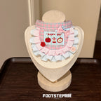 FOOTSTEP - Cute Apple Print Ruffle Pet Bib Bandana Pet Bibs FOOTSTEP