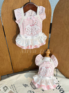 Pink Gingham Bunny Print Pet Dress Pet Dress Miya