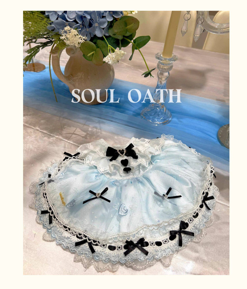 Alice in Wonderland Luxury Dog Dress Set | Princess Gown with Crown & Bonnet for Small Dogs Pet Dress SOUL OATH