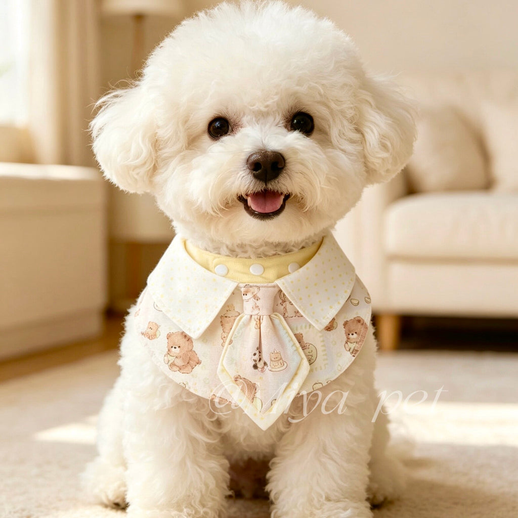 Cute Bear Print Pet Bib Pet Bibs Miya