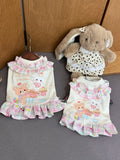 Dopamine Cartoon Print Ruffle Pet Dress for Small Dogs & Cats Pet Dress Miya