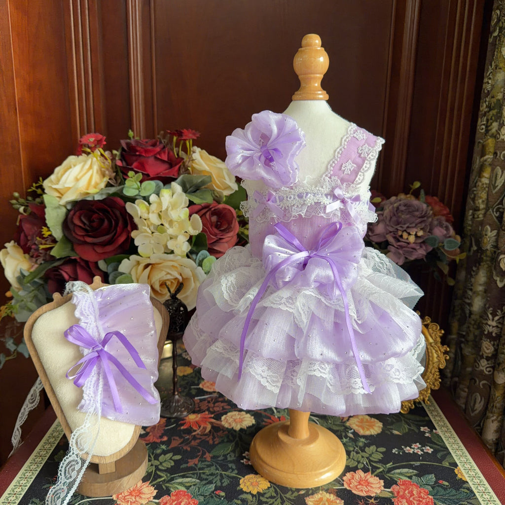 Amya - Lavender Sparkle Lolita Pet Dress Pet Dress Amya