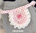 FOOTSTEP - Cheese Stick Heart Print Pet Bib Pet Bibs FOOTSTEP
