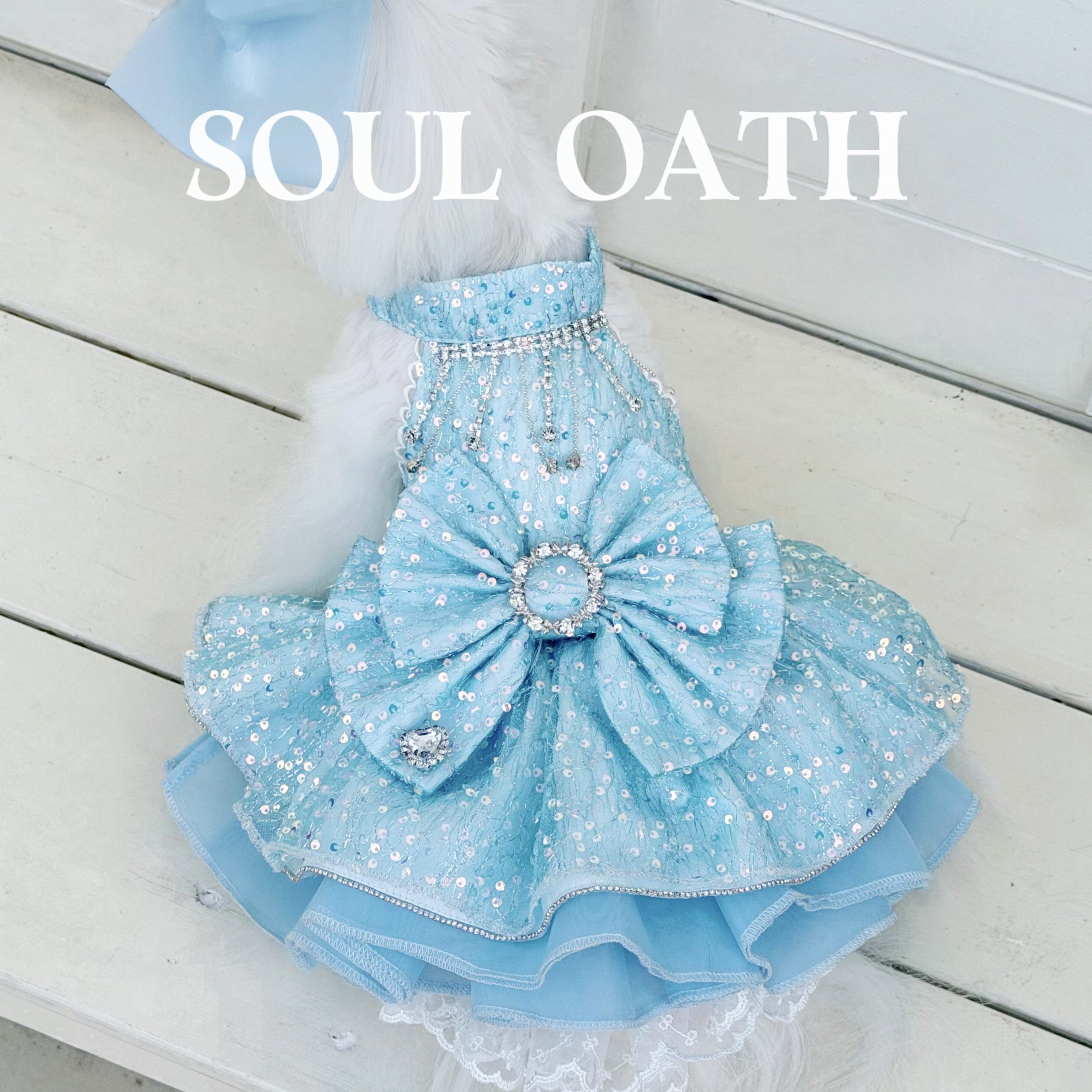 Cinderella Princess Dog Dress | Fairy Tale Sequin Tulle Pet Gown for Small Dogs Pet Dress SOUL OATH