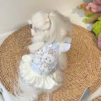Cartoon Print Camisole Pet Dress Milk Blue Pet Dress Miya