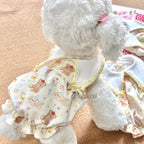 Bear Print Triangle Collar Bubble Pet Dress for Small Dogs & Cats Pet Dress Miya