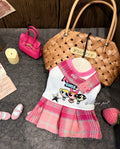 Fleece Lined Plaid Collar Pet Dress for Small Dogs & Cats Pet Dress Miya