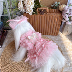 Amya - Pink Satin Bow Lolita Pet Dress Pet Dress Amya