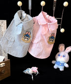 Striped Bunny Patch Pet Shirt Pet Top Miya