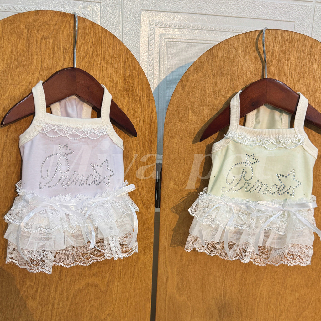 Rhinestone Crown Lace Pet Dress Pet Dress Miya