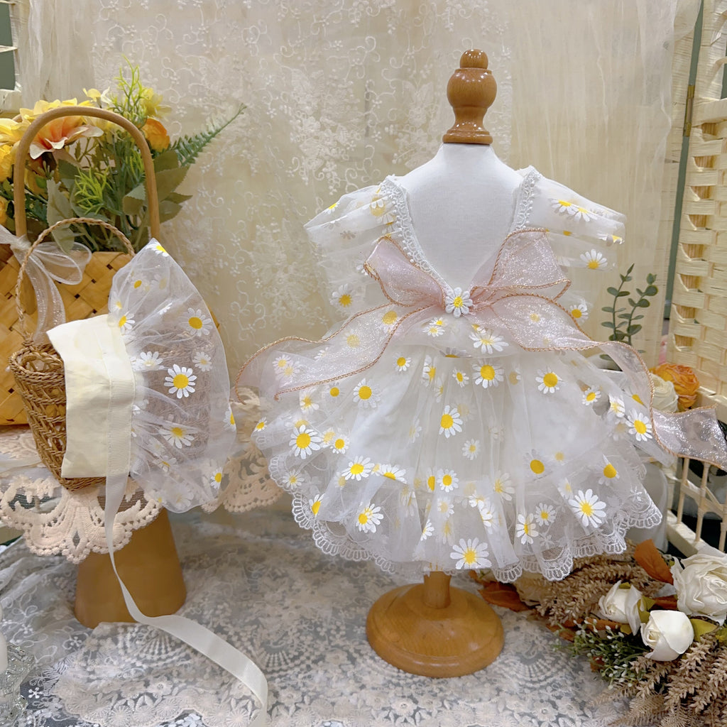 Amya - White Daisy Lolita Pet Dress Pet Dress Amya