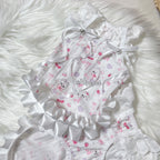 Puppy Print Lace Ribbon Camisole Pet Dress for Small Dogs & Cats Pet Dress Miya