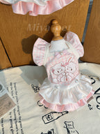 Pink Gingham Bunny Print Pet Dress Pet Dress Miya