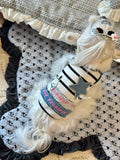 Striped Denim Patch Pet Tank Top for Small Dogs & Cats Pet Top Miya