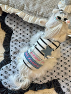 Striped Denim Patch Pet Tank Top for Small Dogs & Cats Pet Top Miya