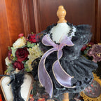 Amya - Purple Bow Gothic Pet Dress Pet Dress Amya