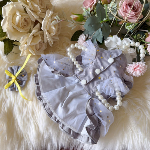Amya - Grey Star Lolita Pet Dress Pet Dress Amya