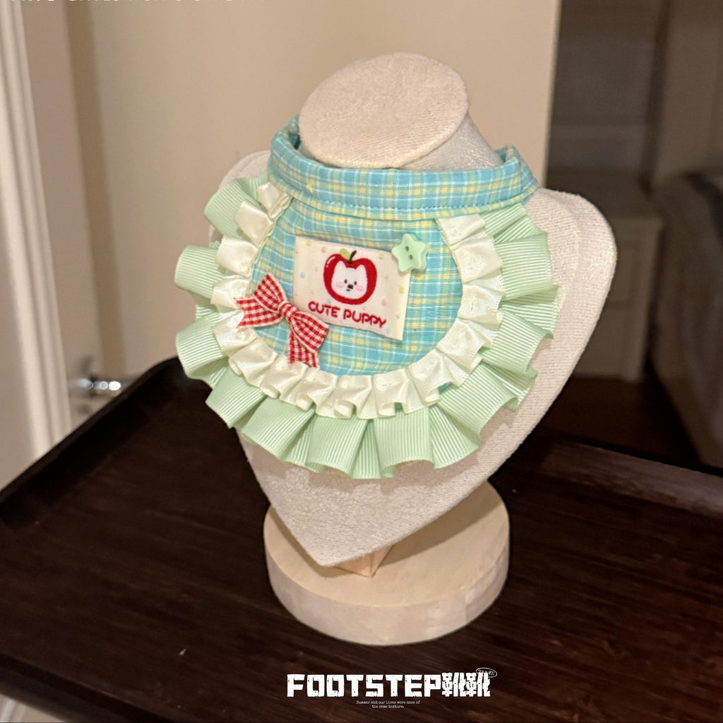 FOOTSTEP - Lucky Apple Double Ruffle Pet Bib Pet Bibs FOOTSTEP