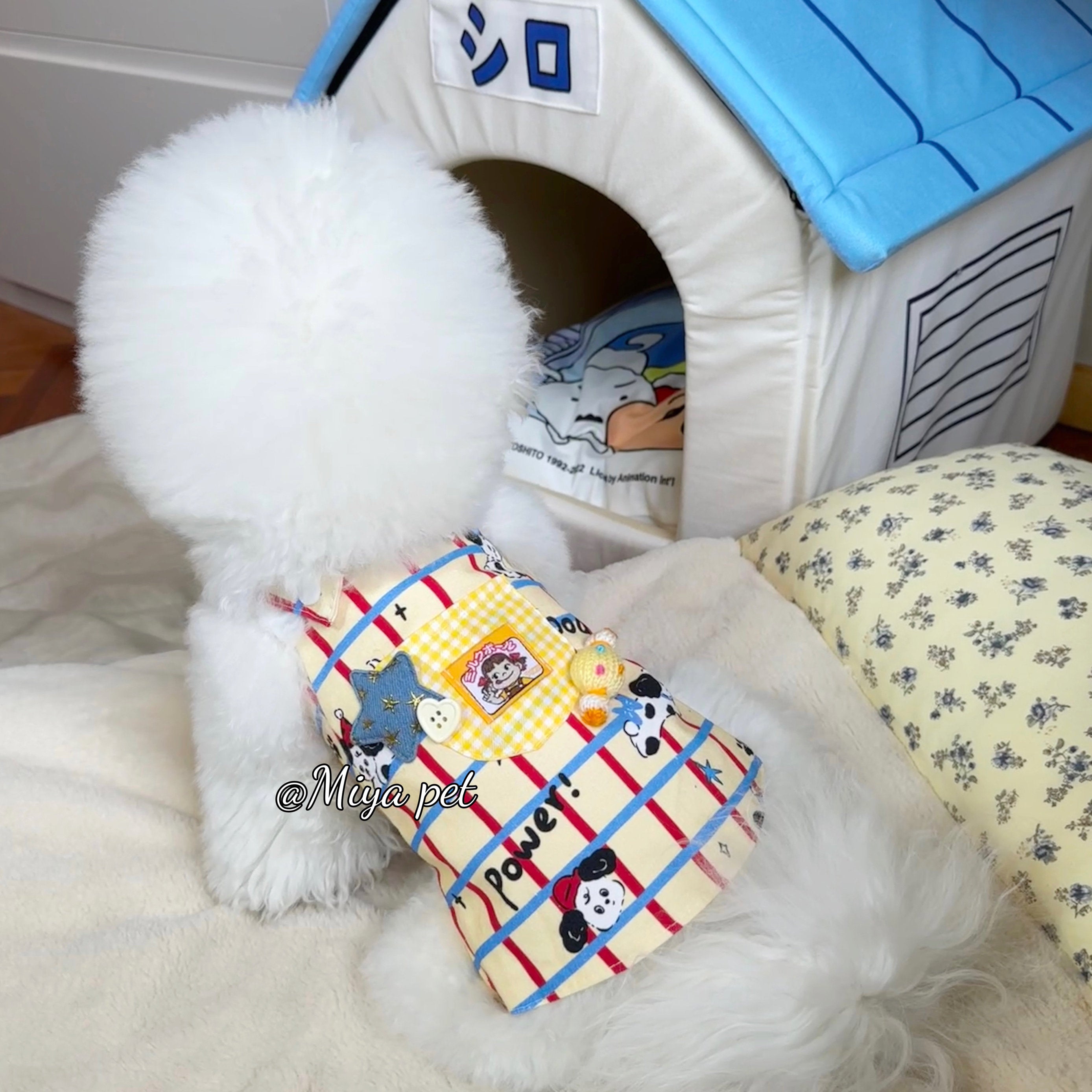 Dopamine Plaid Canvas Overall Pet Dress for Small Dogs & Cats Pet Dress Miya