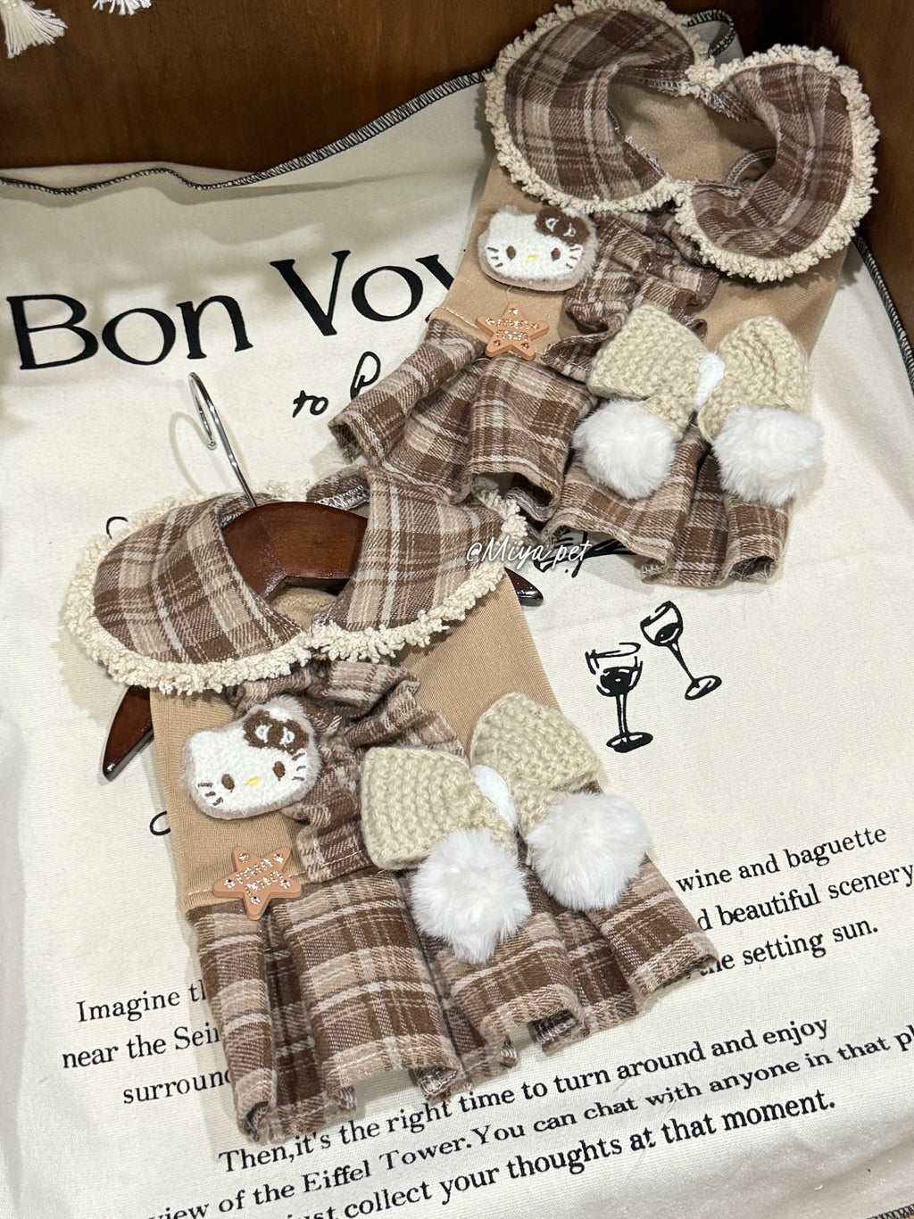 Earth Tone Peter Pan Collar Pet Dress Pet Dress Miya