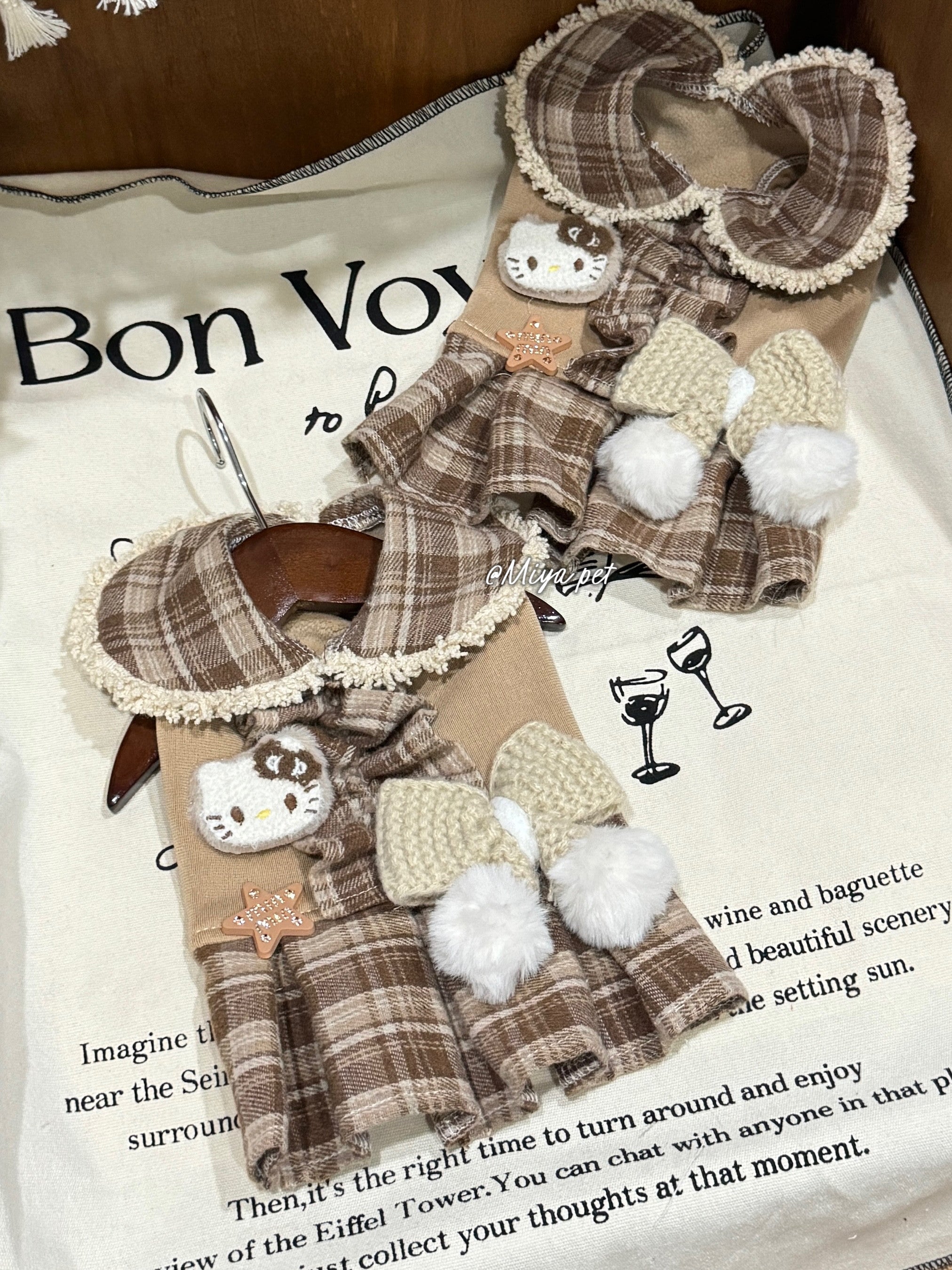 Earth Tone Peter Pan Collar Pet Dress Pet Dress Miya