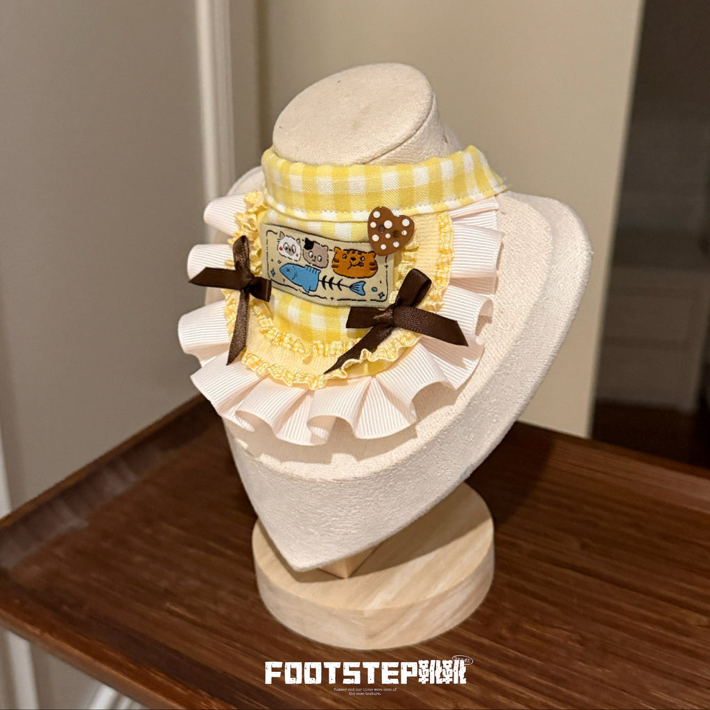 FOOTSTEP - Fish Bite Double Ruffle Pet Bib Pet Bibs FOOTSTEP