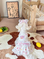 Sweet Heart Lace Pet Dress with Cartoon Print for Small Dogs & Cats Pet Dress Miya