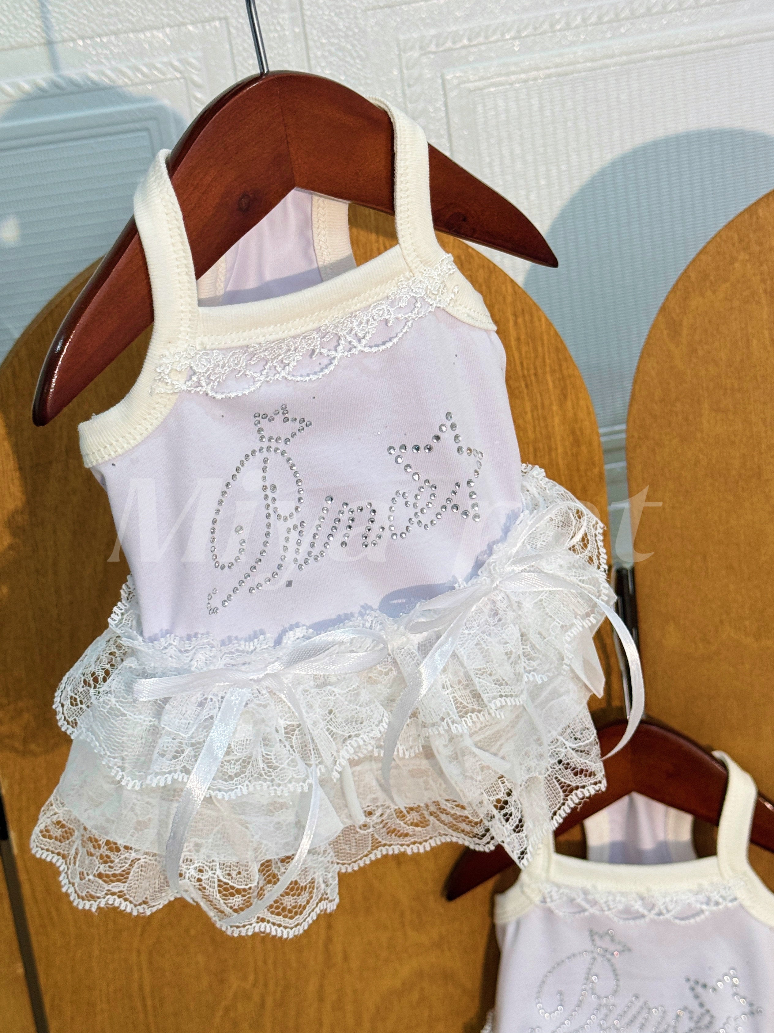 Rhinestone Crown Lace Pet Dress Pet Dress Miya