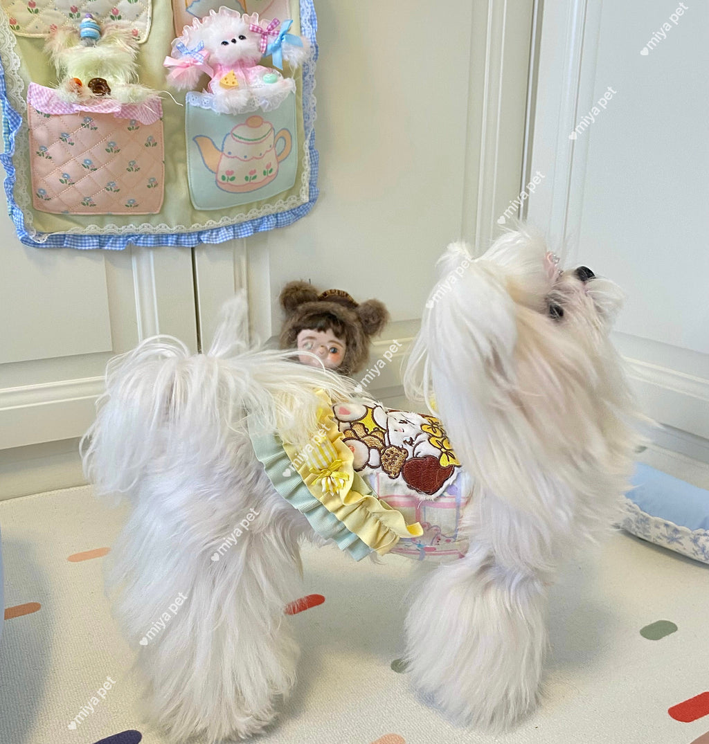Pastel Cartoon Ruffle Camisole Pet Dress Pet Dress Miya