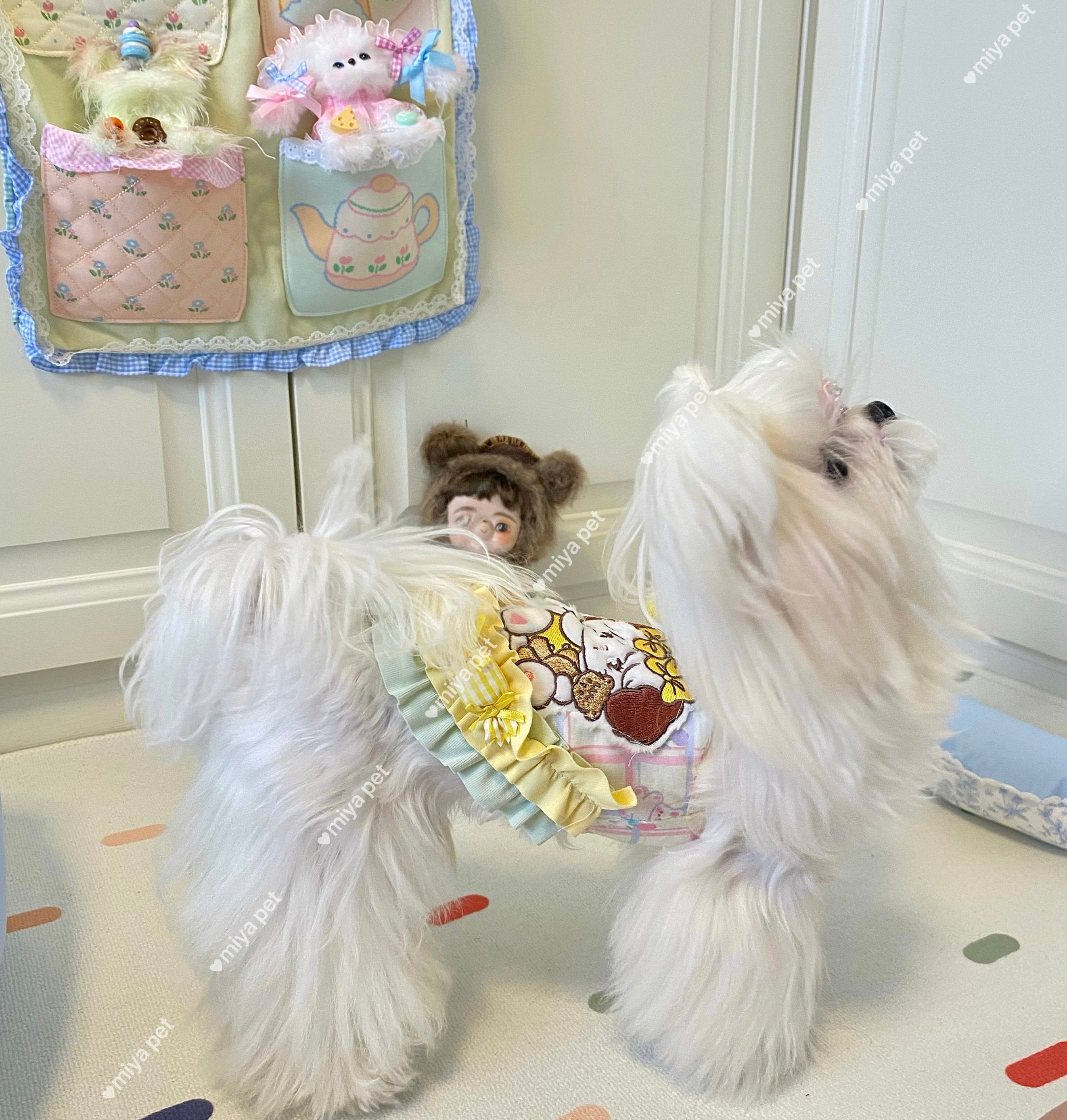 Pastel Cartoon Ruffle Camisole Pet Dress Pet Dress Miya