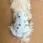 Bear Print Cotton Overall Pet Dress with Front Buttons for Small Dogs & Cats Pet Dress Miya
