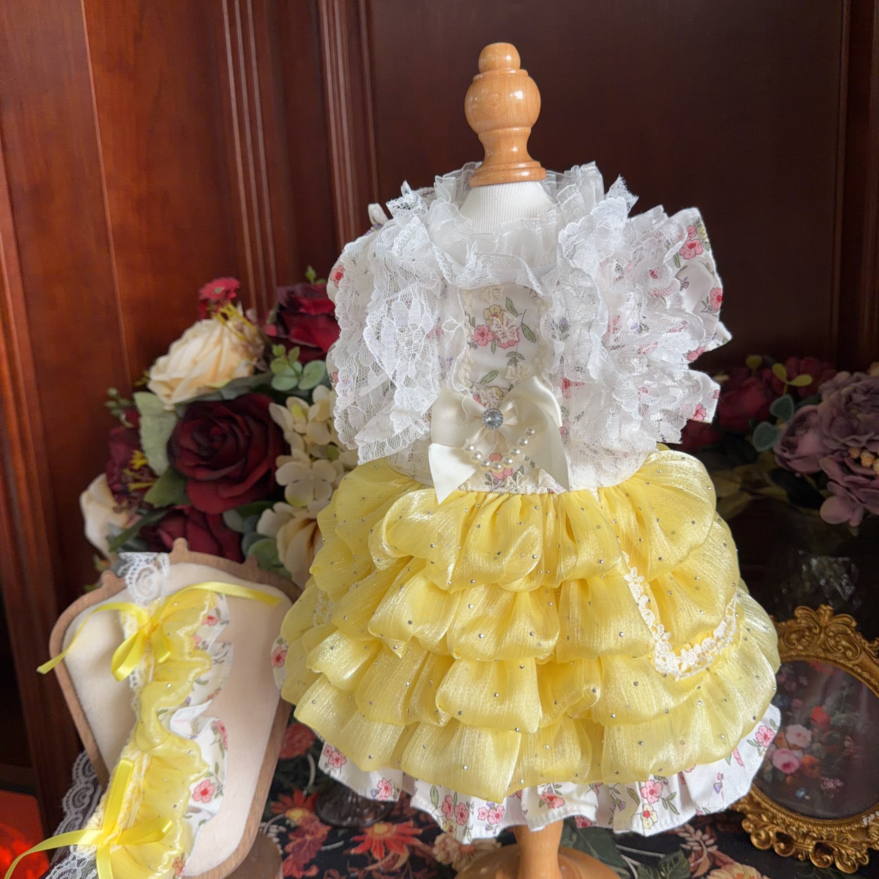 Amya - Pearl Bow Lolita Pet Dress Pet Dress Amya