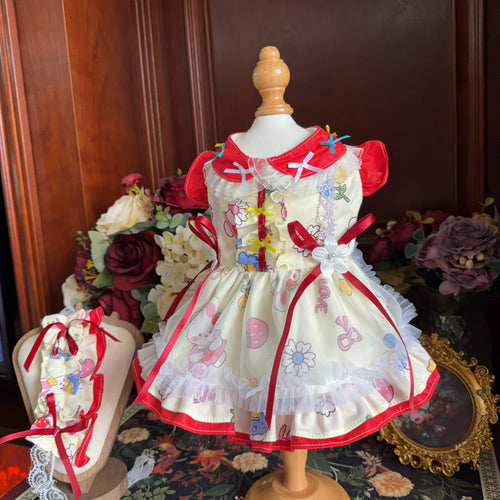 Amya - Bunny Print Lolita Pet Dress Pet Dress Amya