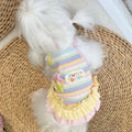 Dopamine Macaron Stripe Rib Knit Pet Dress for Small Dogs & Cats Pet Dress Miya