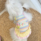 Dopamine Macaron Stripe Rib Knit Pet Dress for Small Dogs & Cats Pet Dress Miya