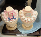 FOOTSTEP - Pink Pig Double Ruffle Pet Bib Pet Bibs FOOTSTEP