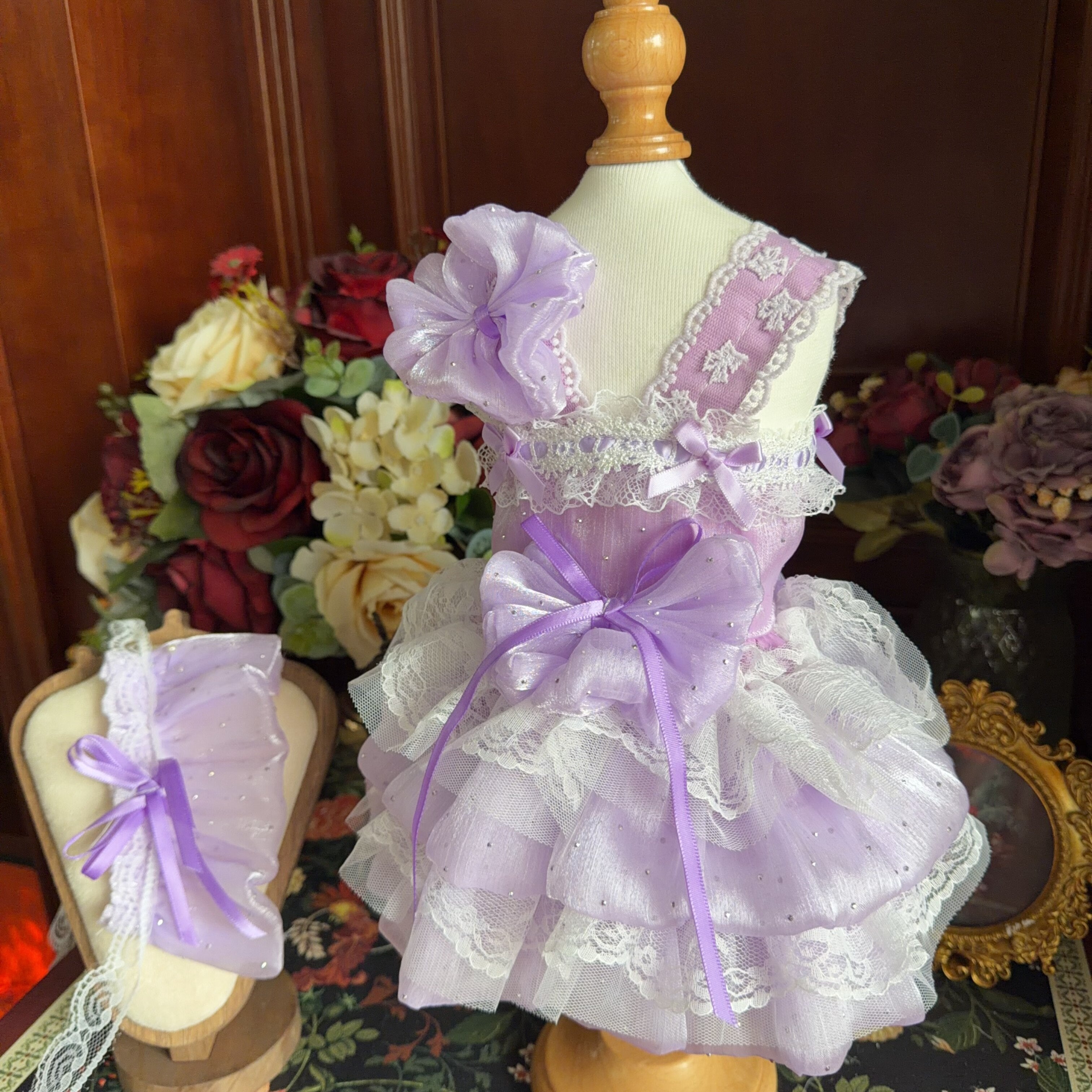 Amya - Lavender Sparkle Lolita Pet Dress Pet Dress Amya