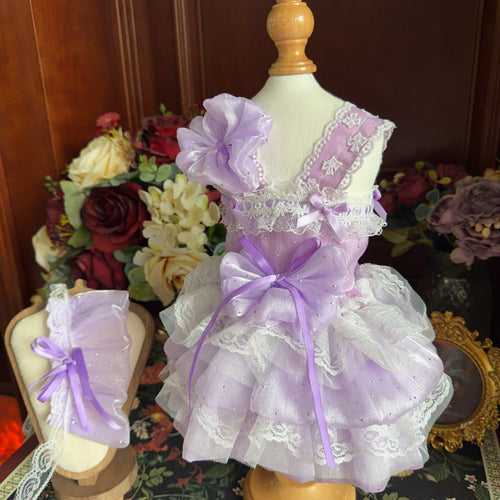 Amya - Lavender Sparkle Lolita Pet Dress Pet Dress Amya