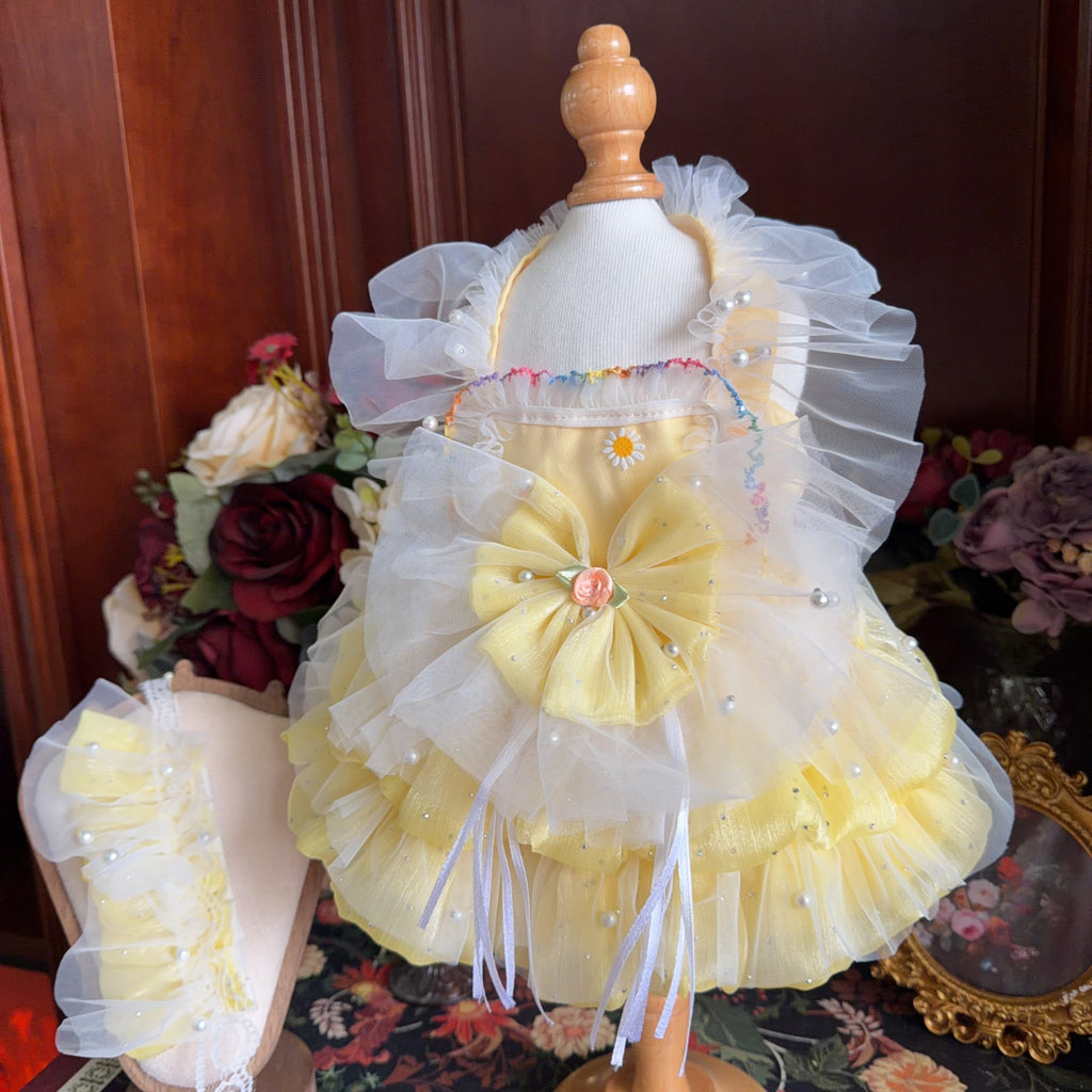 Amya - Pearl Rose Bow Lolita Pet Dress Pet Dress Amya