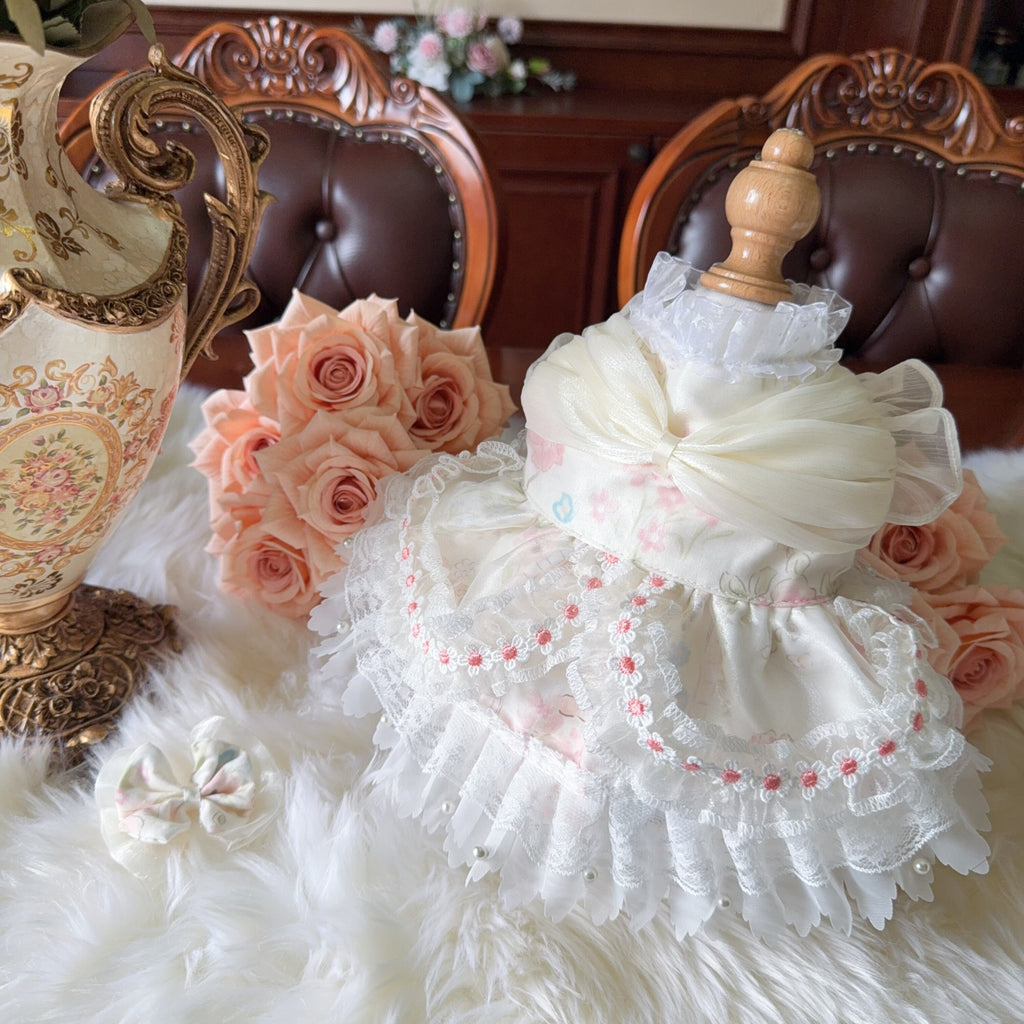 Amya - Pink Floral Lolita Pet Dress Pet Dress Amya