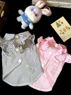 Striped Bunny Patch Pet Shirt Pet Top Miya