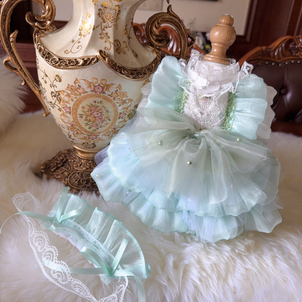 Amya - Green Tulle Lolita Pet Dress Pet Dress Amya