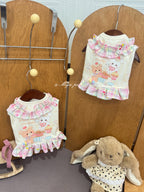 Dopamine Cartoon Print Ruffle Pet Dress for Small Dogs & Cats Pet Dress Miya