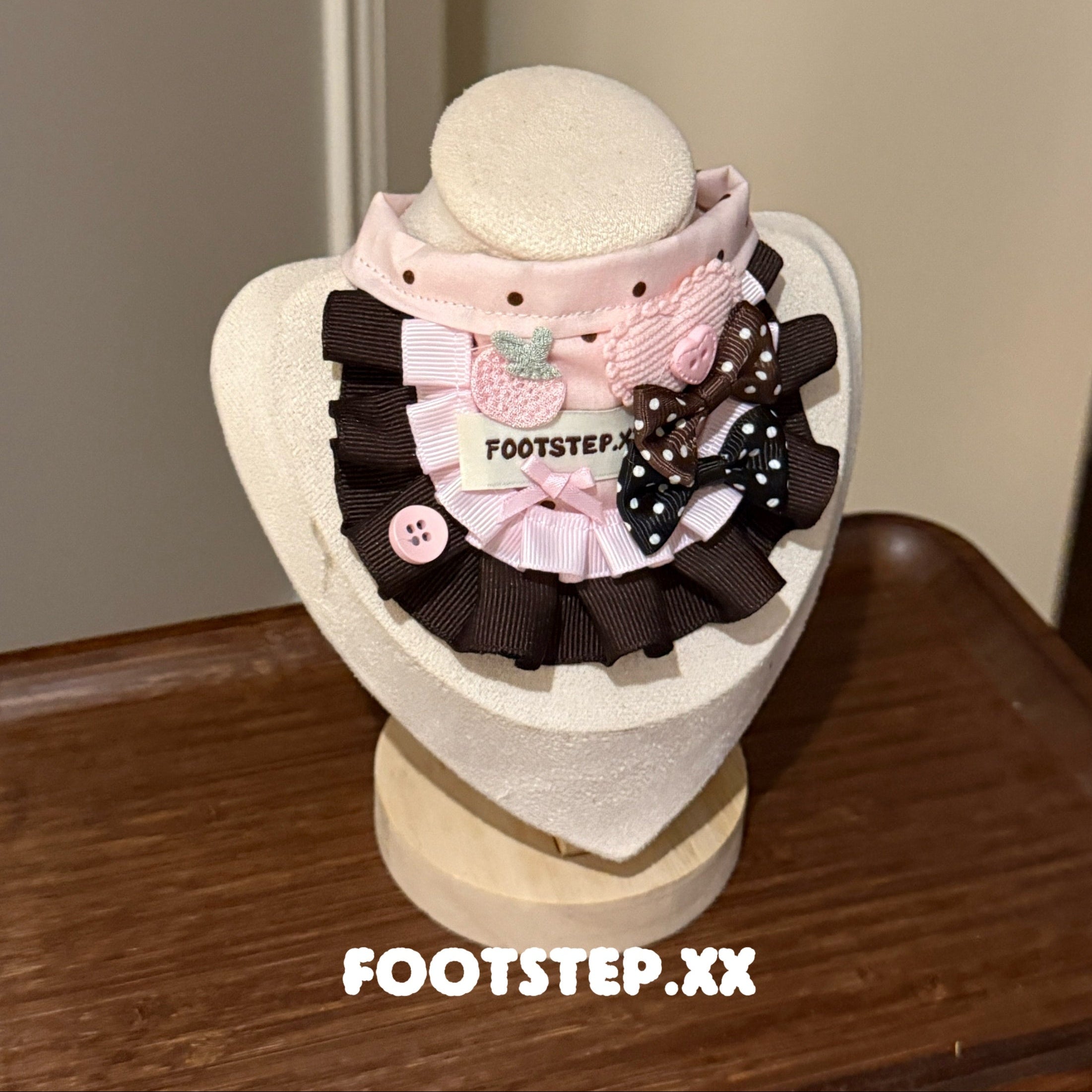 FOOTSTEP - Chocolate Blackberry Double Ruffle Pet Bib Pet Bibs FOOTSTEP