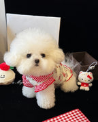 Kitty Print Pet Top with Peter Pan Collar Pet Top Miya